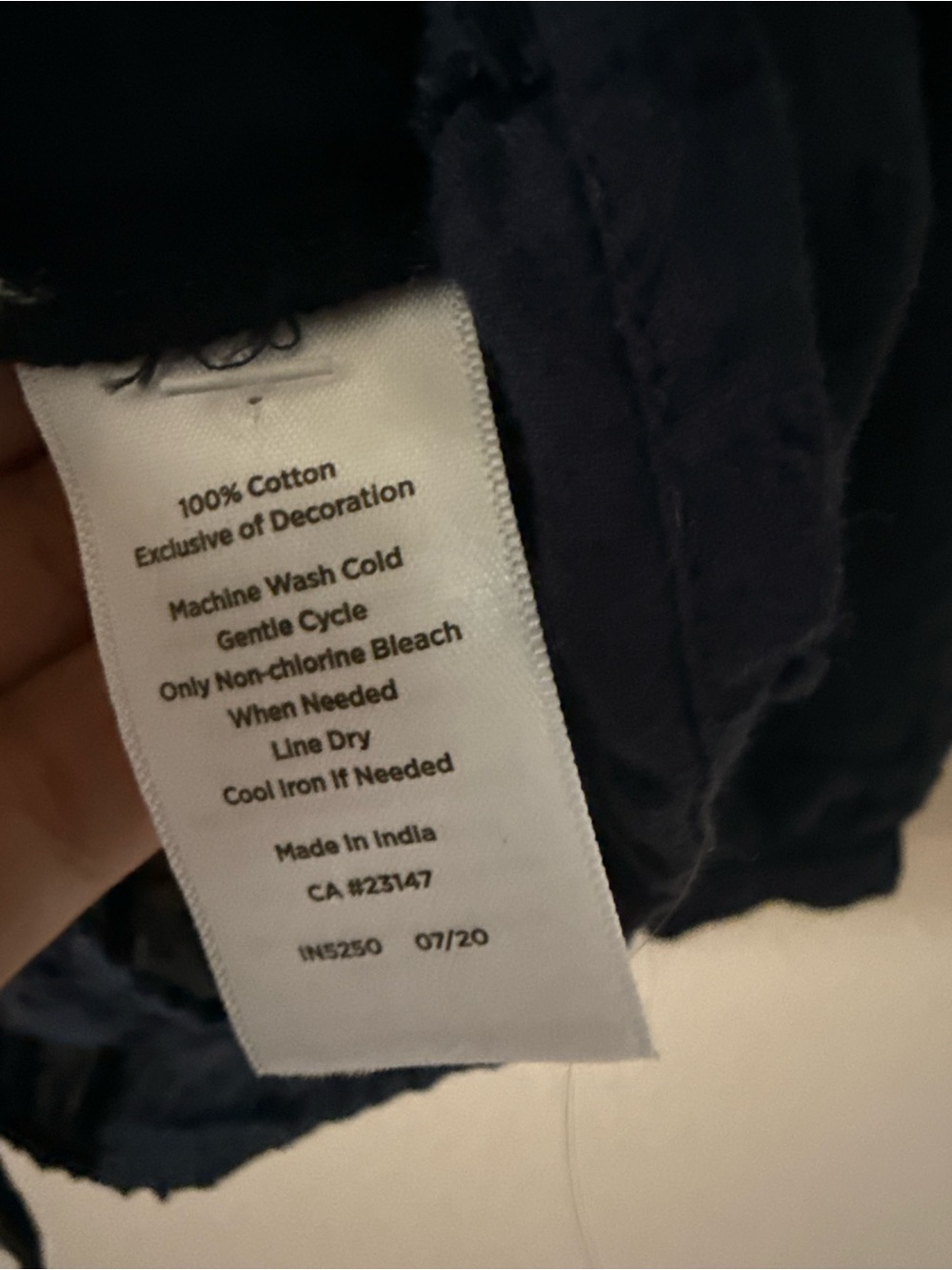 Talbots Navy Button-Front Textured Top - Picture 7 of 7